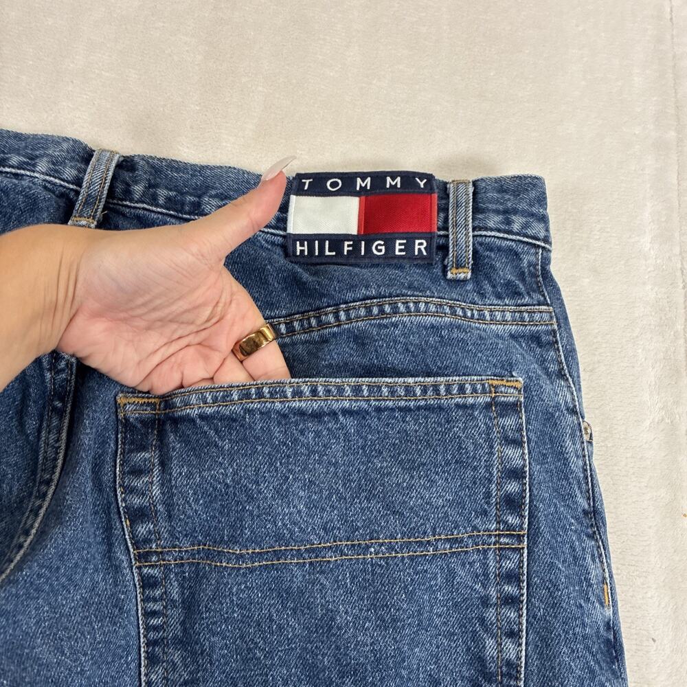 Vintage Tommy Jeans 36x34 Mens Blue Denim Straight Leg EUC Bnfts Charity - Picture 10 of 10